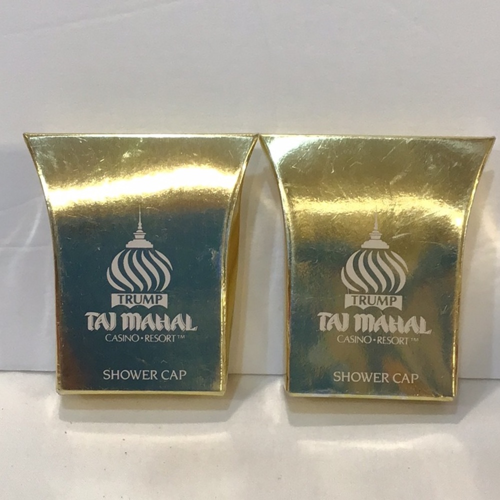 NIB Pair of Trump Taj Mahal Resort shower caps